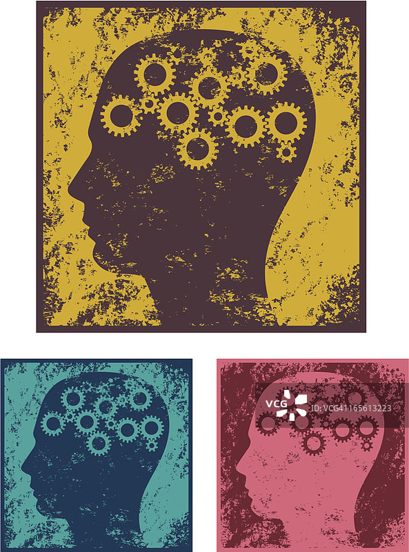 Grunge风格的思考者图片素材