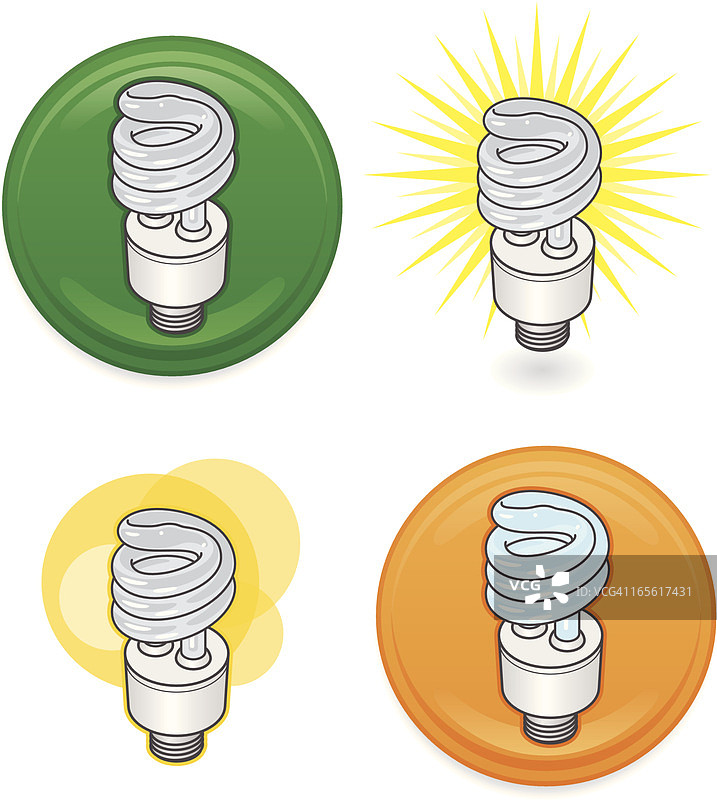 2.5D节能灯泡图片素材