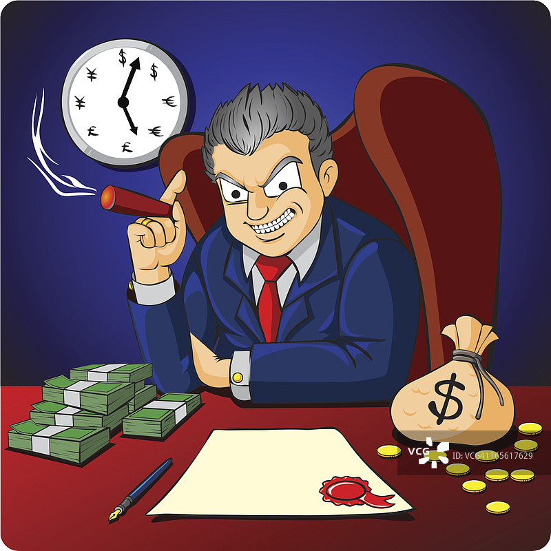 手持合同和金钱的商务经理图片素材