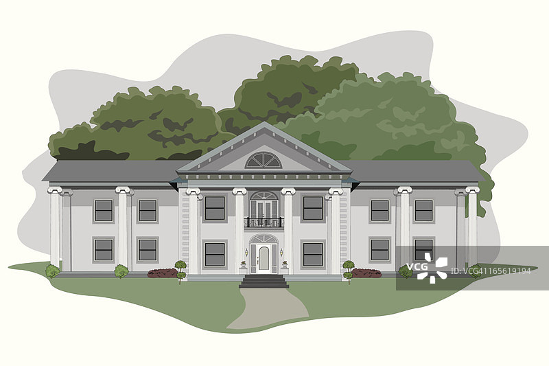 大型种植园房屋插画图片素材