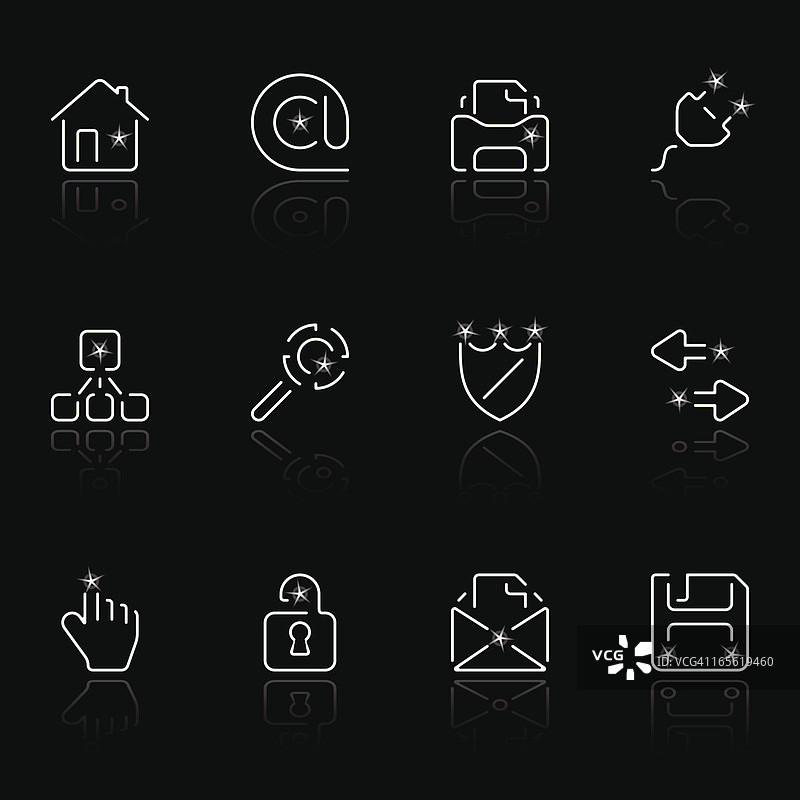 互联网黑色星形图标图片素材