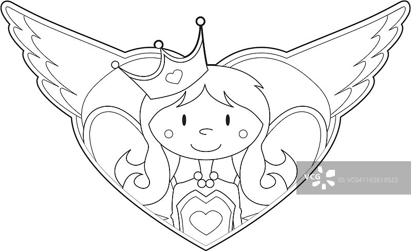 公主图案填色图图片素材