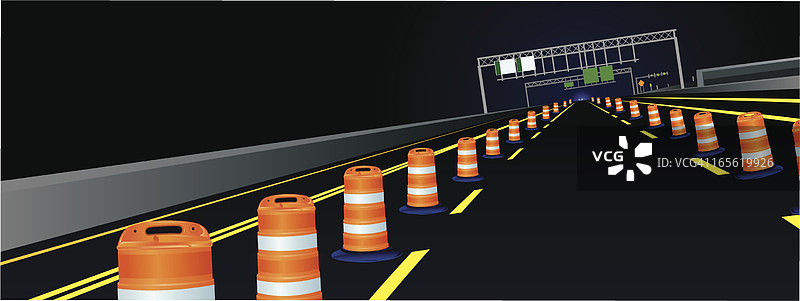 道路施工与路障图片素材