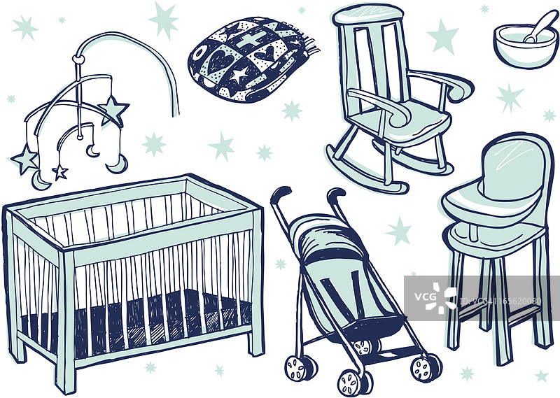 婴儿房家具图片素材