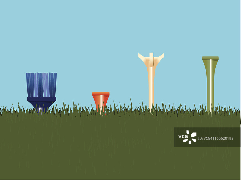 草地上的高尔夫球座图片素材