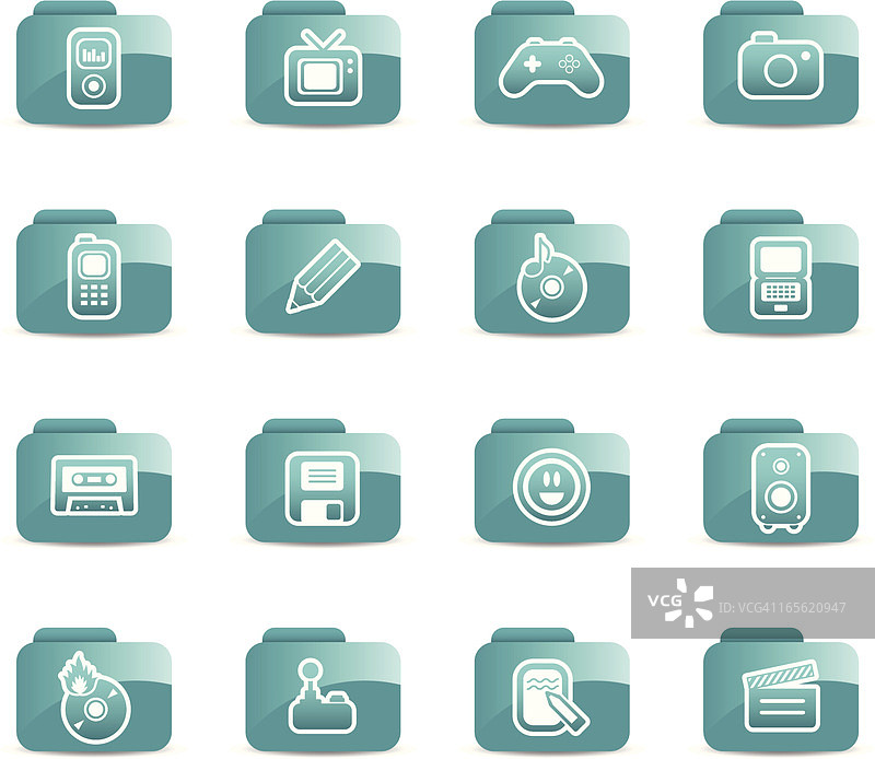 多媒体系列文件夹图标图片素材