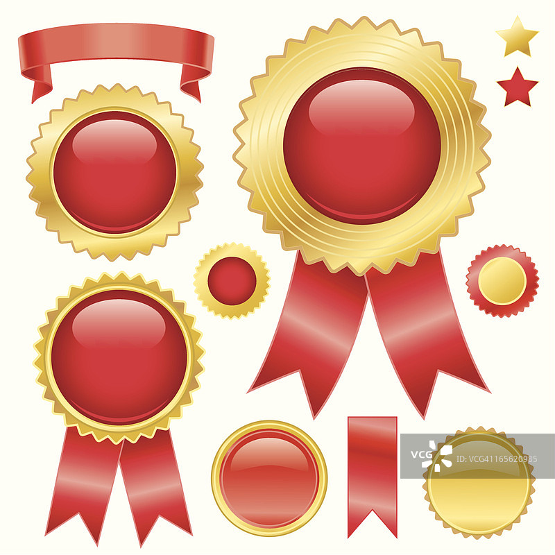 红色和金色奖牌图片素材
