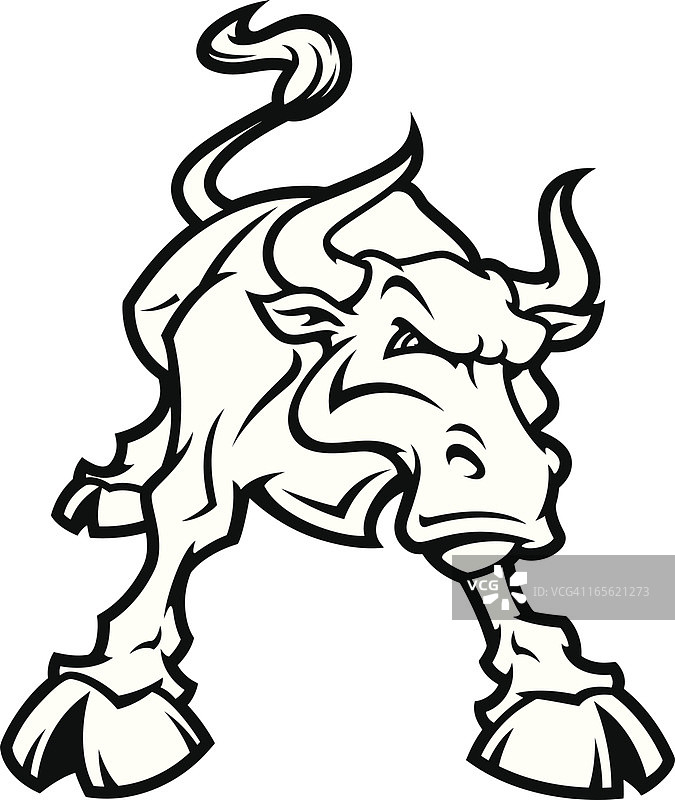 黑白斗牛姿势图片素材