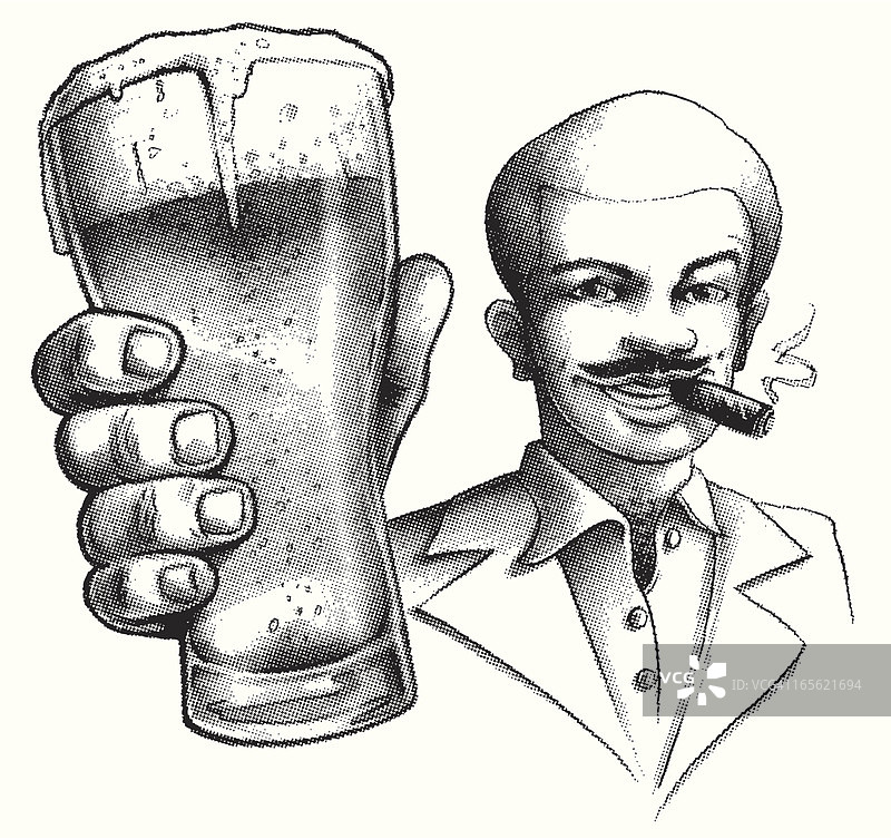 70年代风格的酒友图片素材