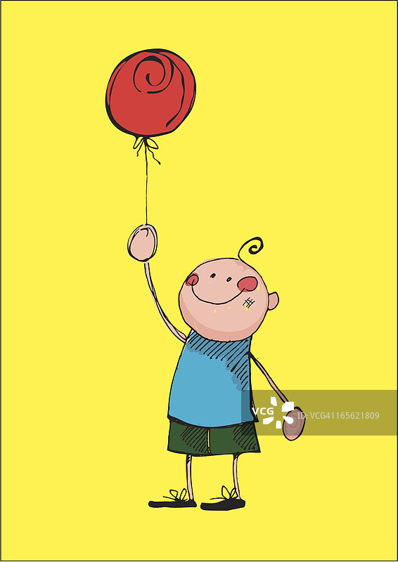 气球男孩图片素材