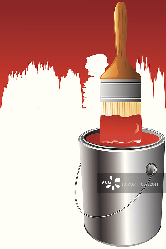 油漆桶和刷子图片素材