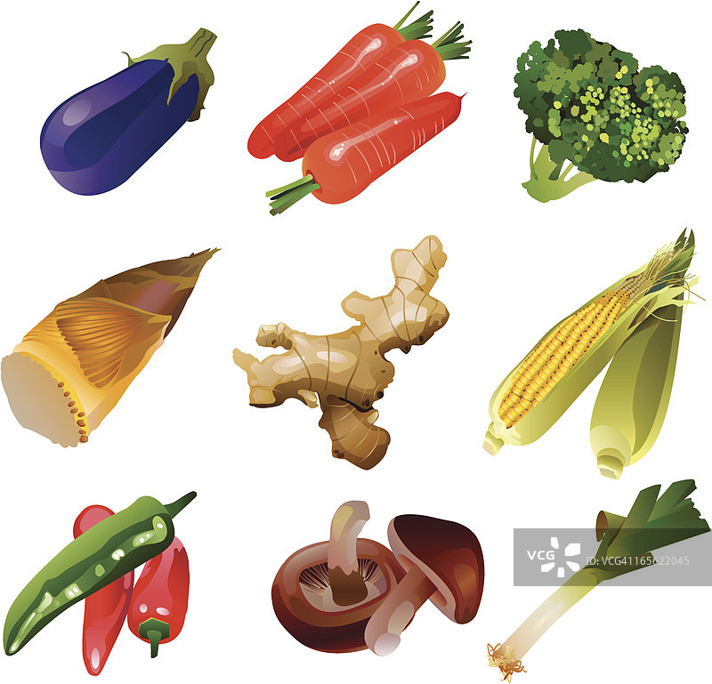 蔬菜集合矢量插画图片素材