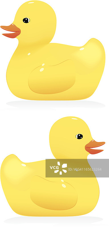 橡胶小鸭浴缸玩具 - 侧视图图片素材