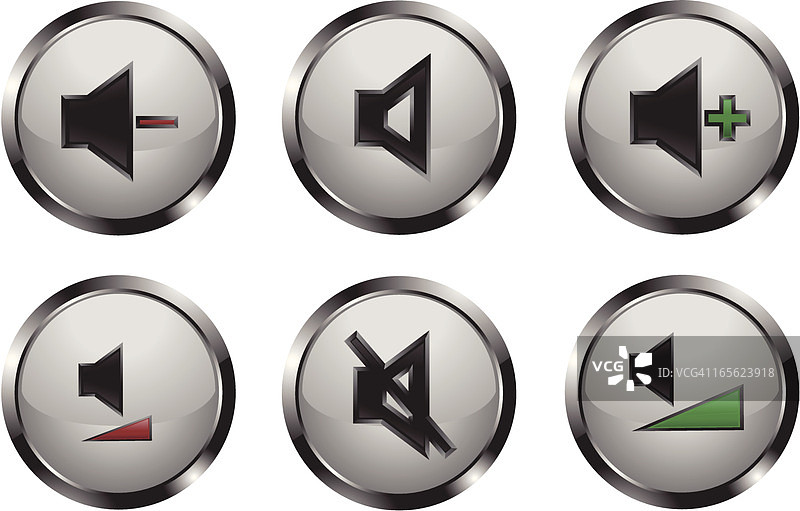 金属光泽媒体播放器按钮图片素材