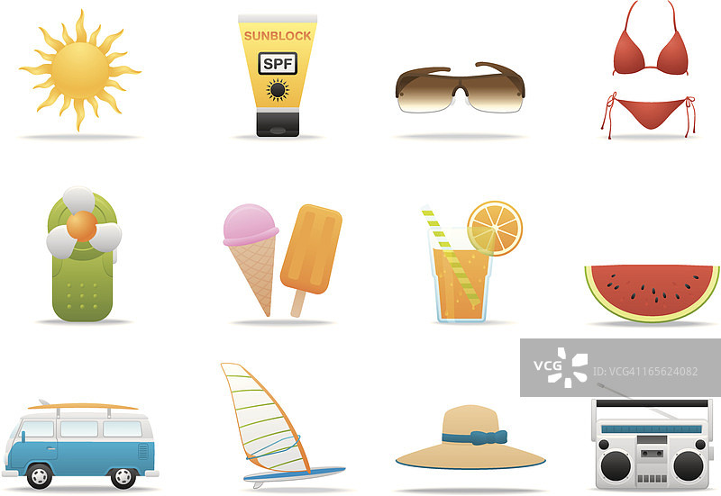 夏季假期图标 | 优质哑光系列图片素材