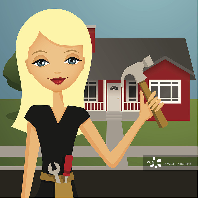 家居维修女孩图片素材