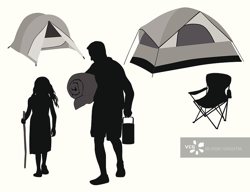 露营旅行矢量剪影图片素材