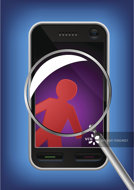 带有入侵者的触摸屏手机图片素材