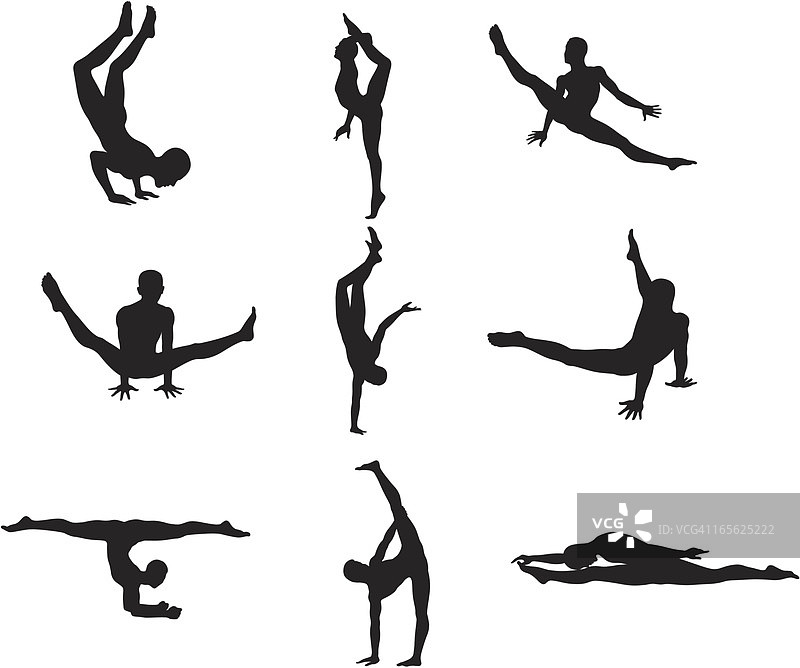 体操运动员剪影图片素材