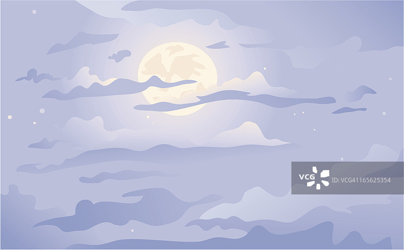 月亮和云彩图片素材