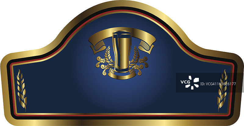 金色啤酒标签图片素材