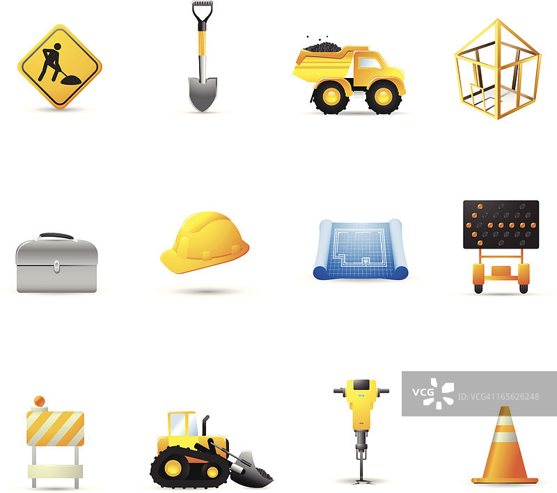 建筑卡通矢量图标图片素材