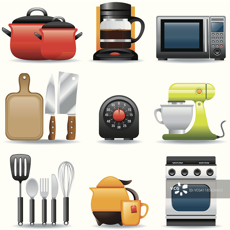 厨房用品插画套装图片素材