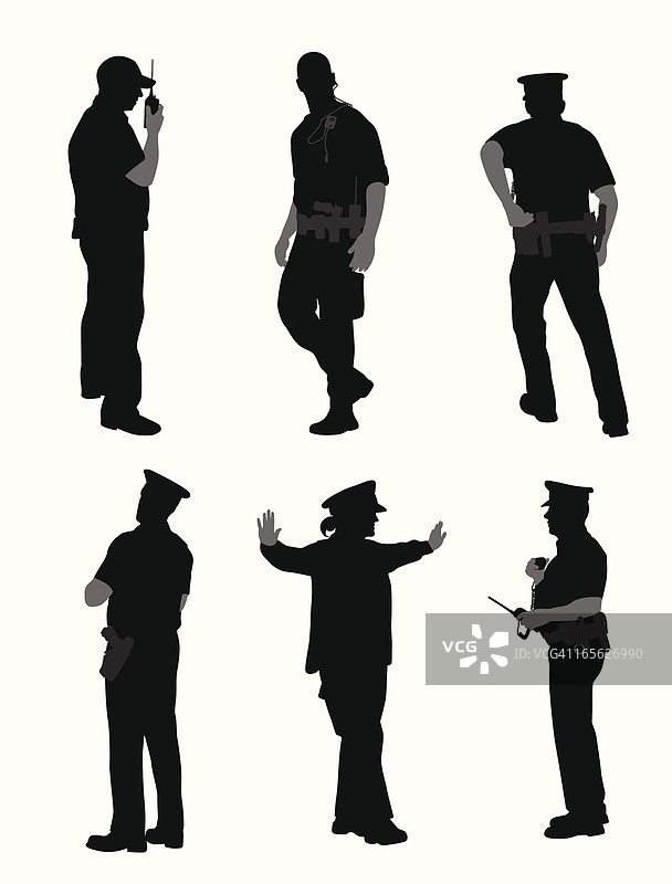 安保工作矢量剪影图片素材