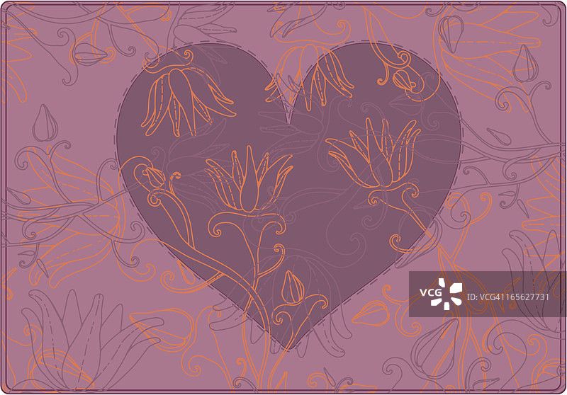 心形和花卉背景图片素材