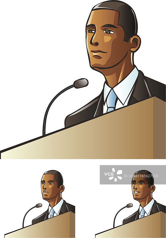 演讲——演讲者的面部表情（非洲人后裔）图片素材
