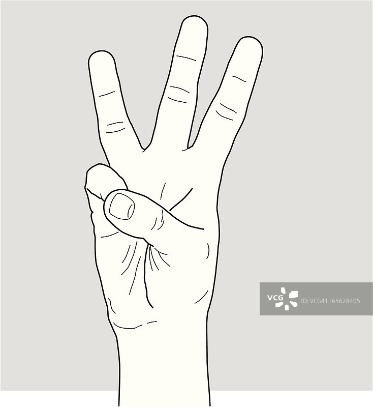手伸出3根手指图片素材
