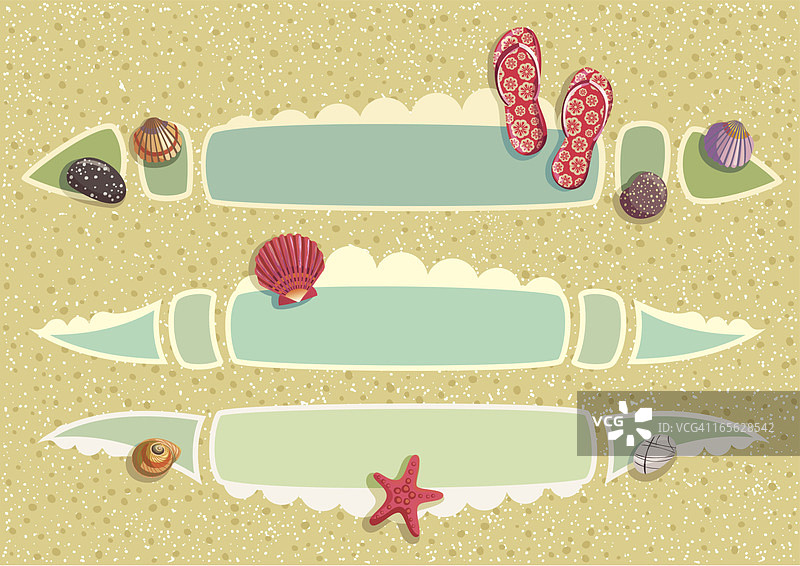 沙滩设计元素套装图片素材