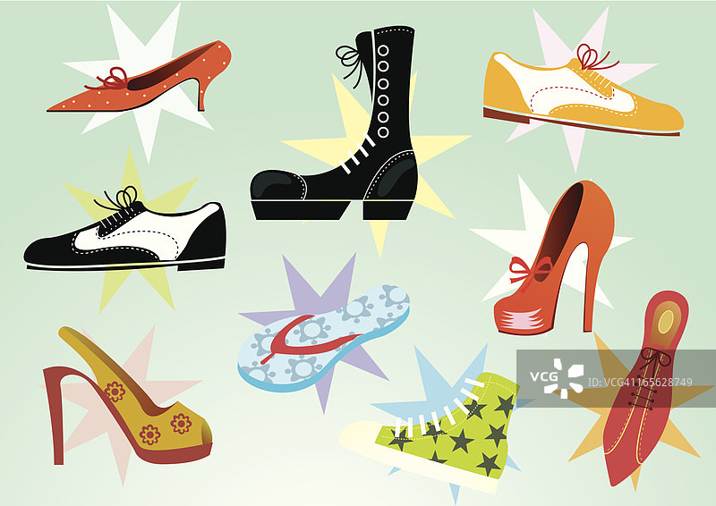 鞋子和靴子合集图片素材