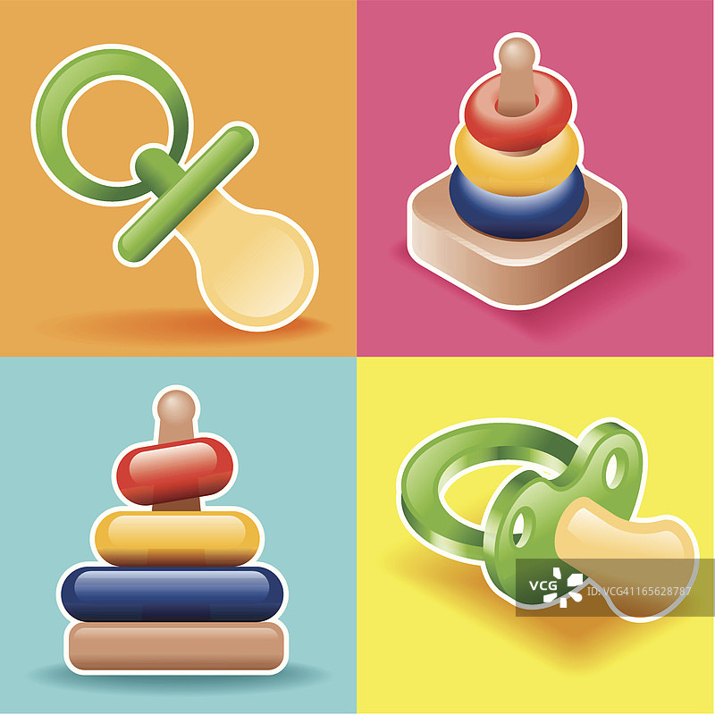 婴儿图标集图片素材