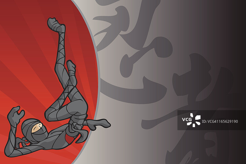 黑色忍者卡卷图片素材