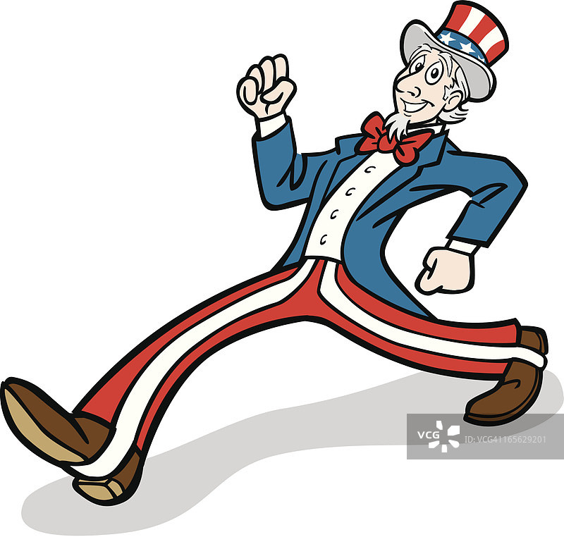 行走的山姆大叔图片素材