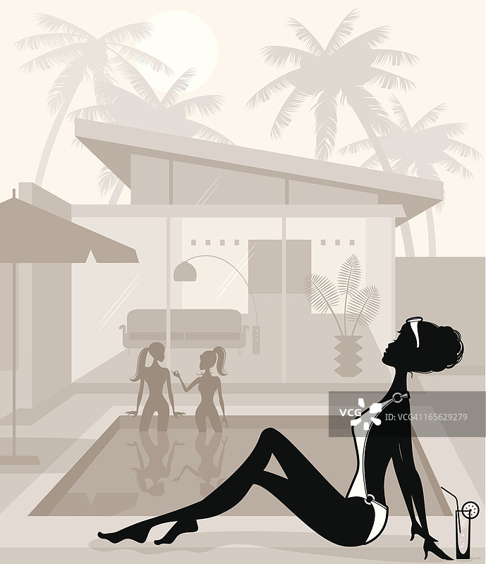 别致的海滩别墅图片素材