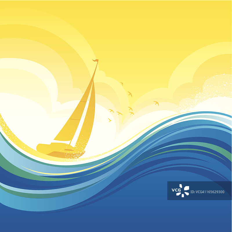 日落帆船图片素材