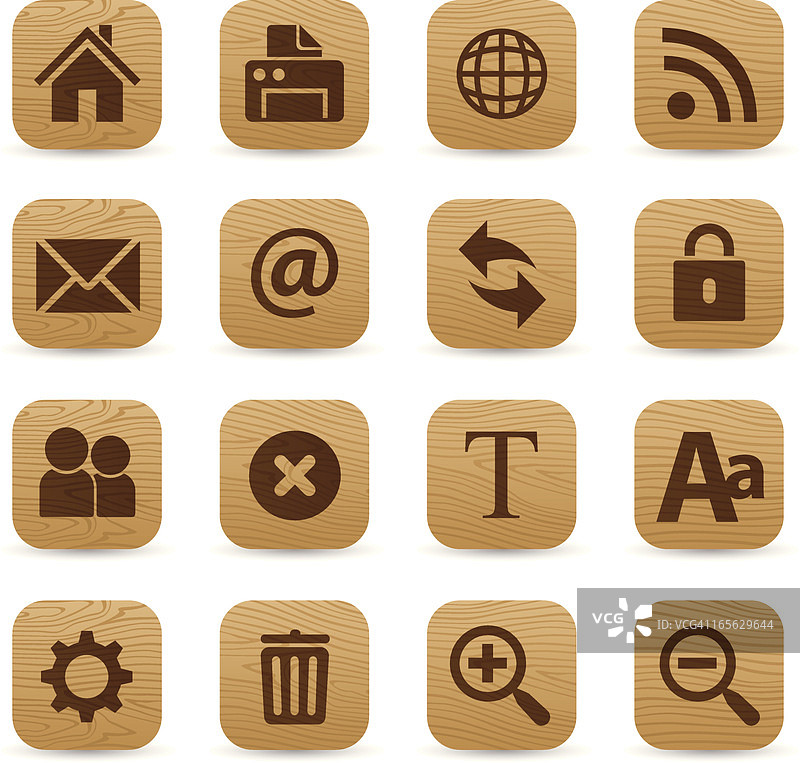 木制图标 - 电脑工具图片素材