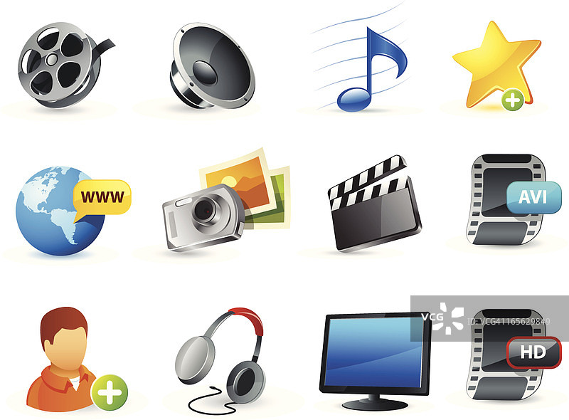 网络图标（媒体）图片素材