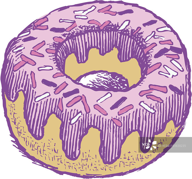 撒有糖屑的甜甜圈早餐图片素材