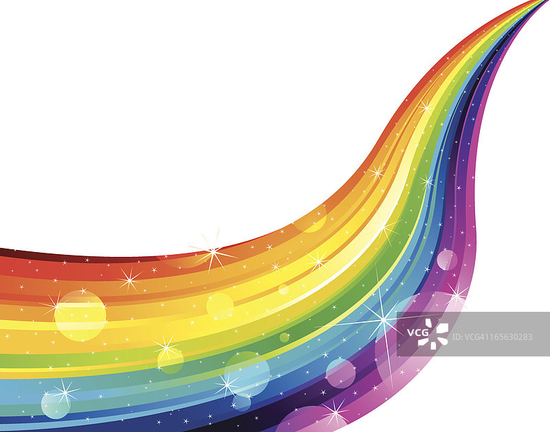 白色背景上的闪亮彩虹图片素材