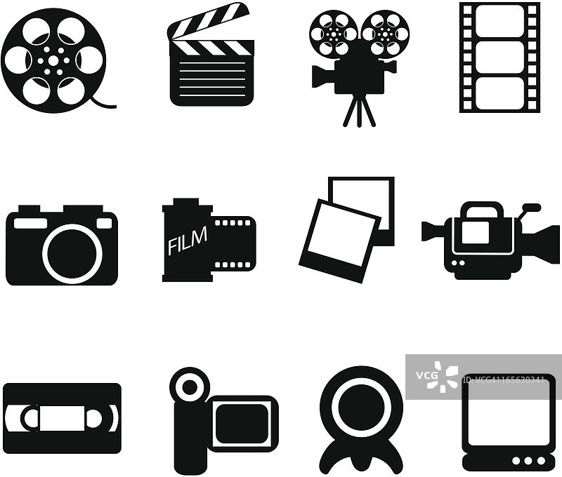 照片胶片和视频图标图片素材