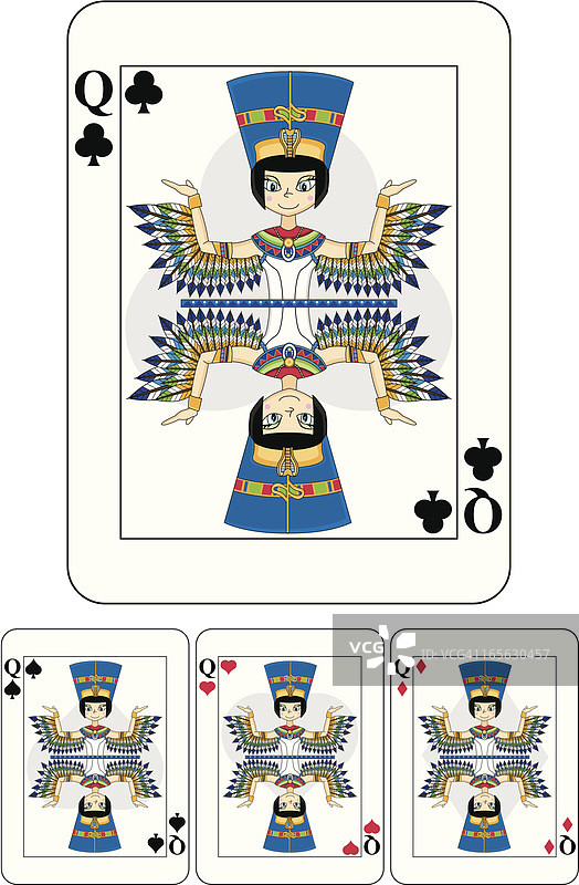 埃及王后纳芙蒂蒂扑克牌图片素材