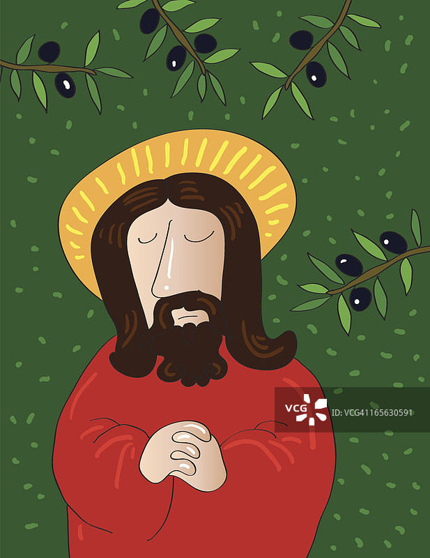 在橄榄园祈祷的基督图片素材