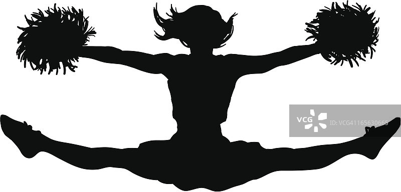 啦啦队队员跳跃劈叉图片素材