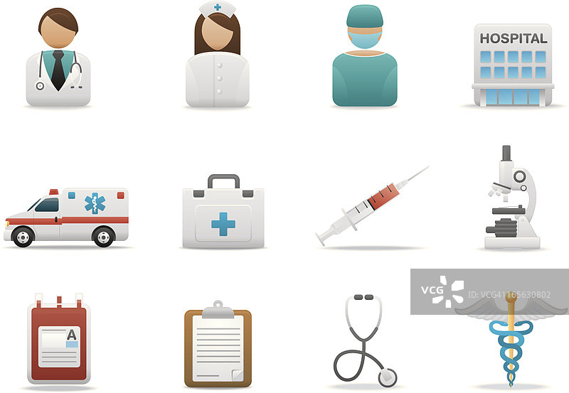 医院和医疗中心图标 | 优质磨砂系列图片素材