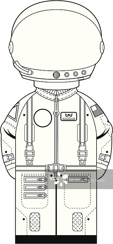 宇航员角色填色图片素材
