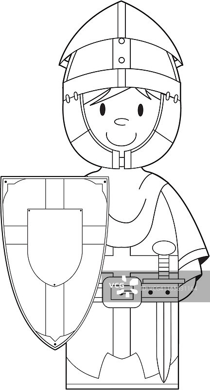 彩色中世纪十字军骑士图片素材