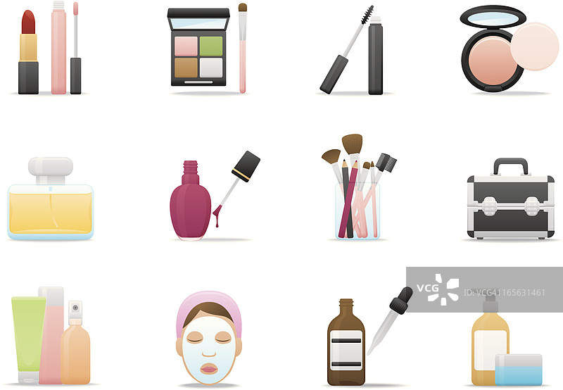 化妆品和皮肤护理图标 | 高级哑光系列图片素材